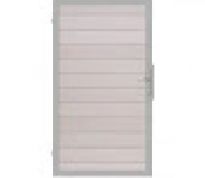 Solid deur - 180 x 100 cm - Bi-color wit - Zilvergrijs kader