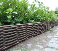 Ecowood border met ronde fiber 28 x 115 cm