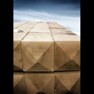 Poteau carré en chêne avec tête diamant 15 x 15 x 240 cm