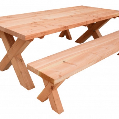 Set composé de 1 table et 2 bancs