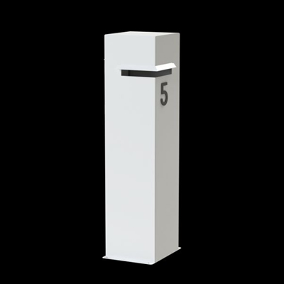 Boîte aux lettres en aluminium - 35 x 35 cm - H: 120 cm