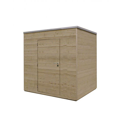 Box en pin blanc 200 x 300 cm - Simple porte + planchette rhombique - Pin blanc traité en autoclave