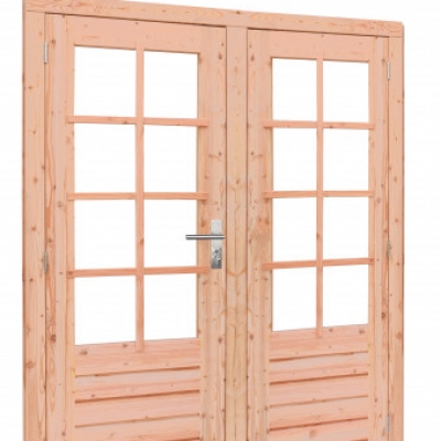 Douglas dubbele deur 8-ruits - 168 x 201 cm - Onbehandeld