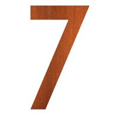 Numéro de maison 7 en acier corten