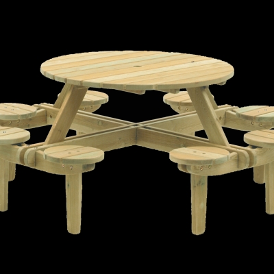 Table picnic ronde diamètre 188 cm