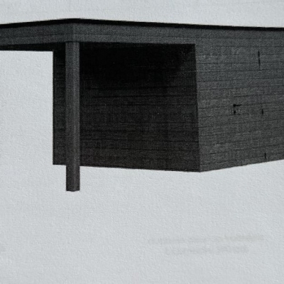 Cubic met enkele deur en luifel 300 x 252 cm + 250 cm - Iroko