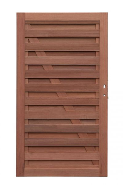 Elegant deur in tropisch hardhout 180 x 100 cm inclusief hang- en sluitwerk