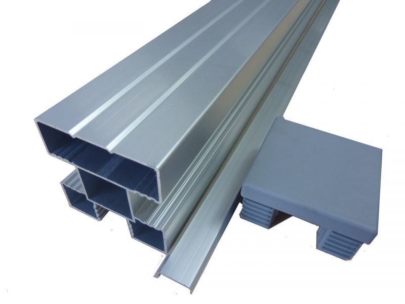Aluminium paal om in te betonneren 70 x 70 x 2700 mm - Zilvergrijs