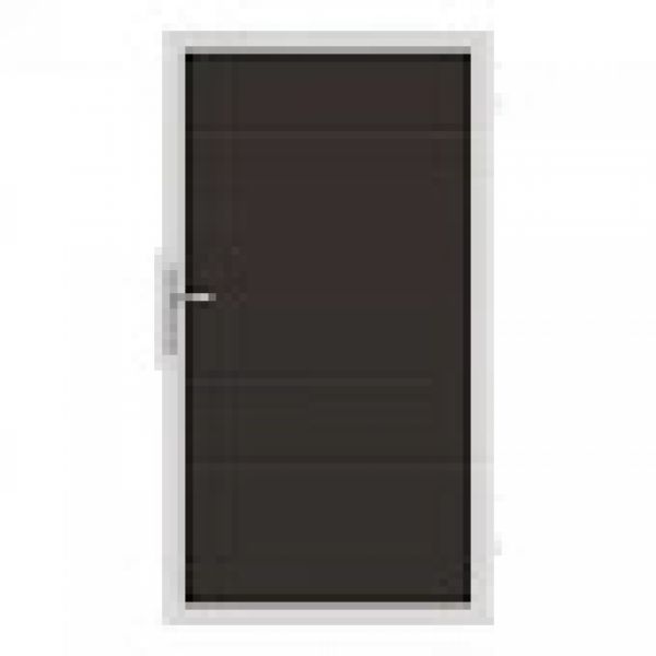 Porte Solid Grande - 180 x 100 cm - Anthracite - Cadre gris argenté