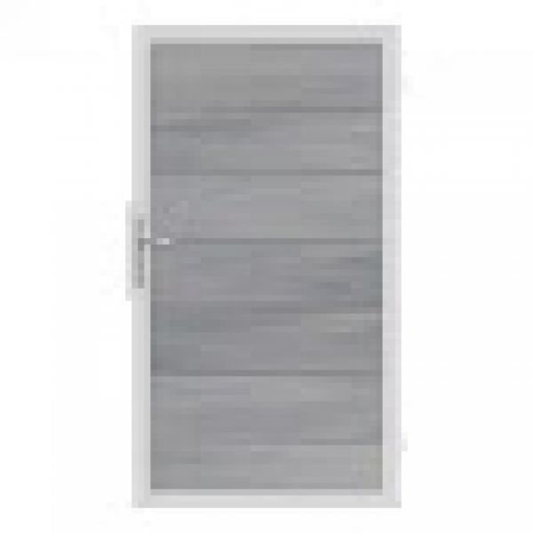 Porte Solid Grande - 180 x 100 cm - Gris pierre - Cadre gris argenté