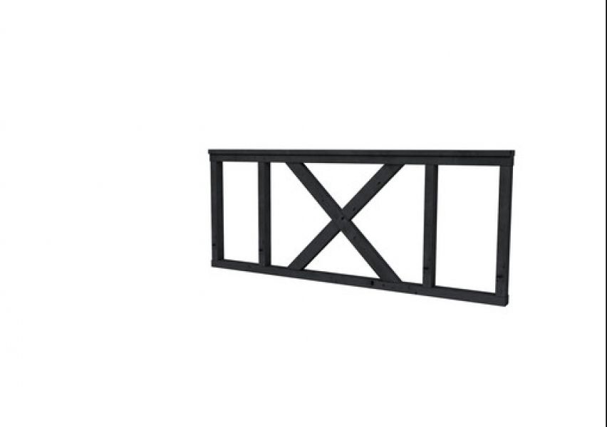 Clôture avec croix 73 x 178 cm - Douglas traité en autoclave noir