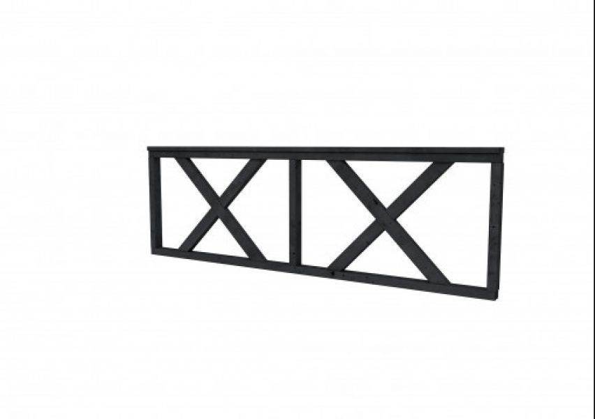 Clôture avec croix 73 x 228,5 cm - Douglas traité en autoclave noir