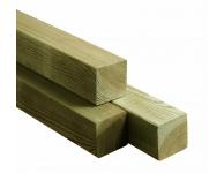 Vierkante paal in geïmpregneerd hout 70 x 70 x 2100 mm