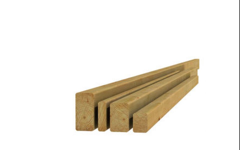 Prindalshop | Geschaafde keper in geïmpregneerd hout 35 x 95 x 4200