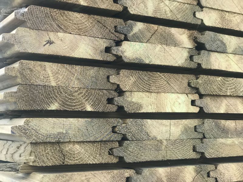 Blokhutprofiel in geïmpregneerd hout 20 x 145 x 2000 mm