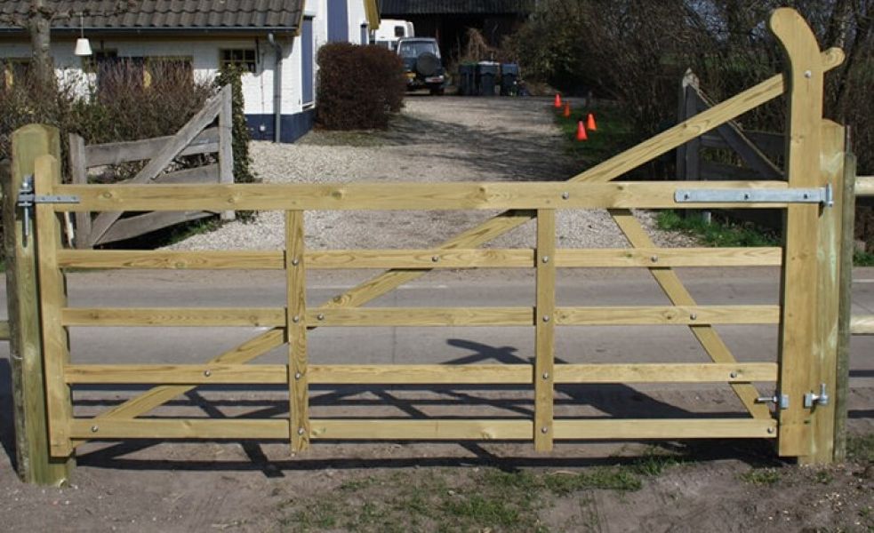 Engelse poort 4 in eiken - 110 x 400 cm