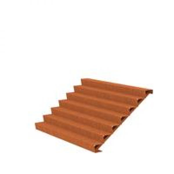 Escalier en acier corten 250 x 168 cm - H: 119 cm