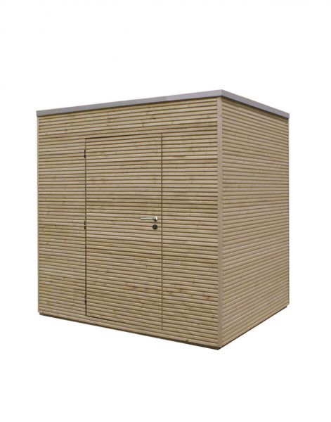 Box en pin blanc 250 x 250 cm - Simple porte + planchette rhombique - Pin blanc non-traité