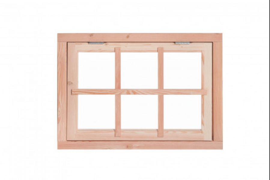 Fenêtre en douglas 6 compartiments 89,8 x 70,3 cm - Non-traité